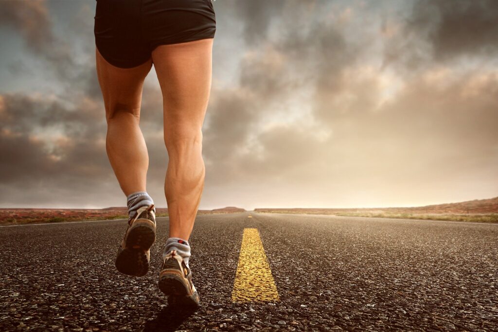 man jogging in the street